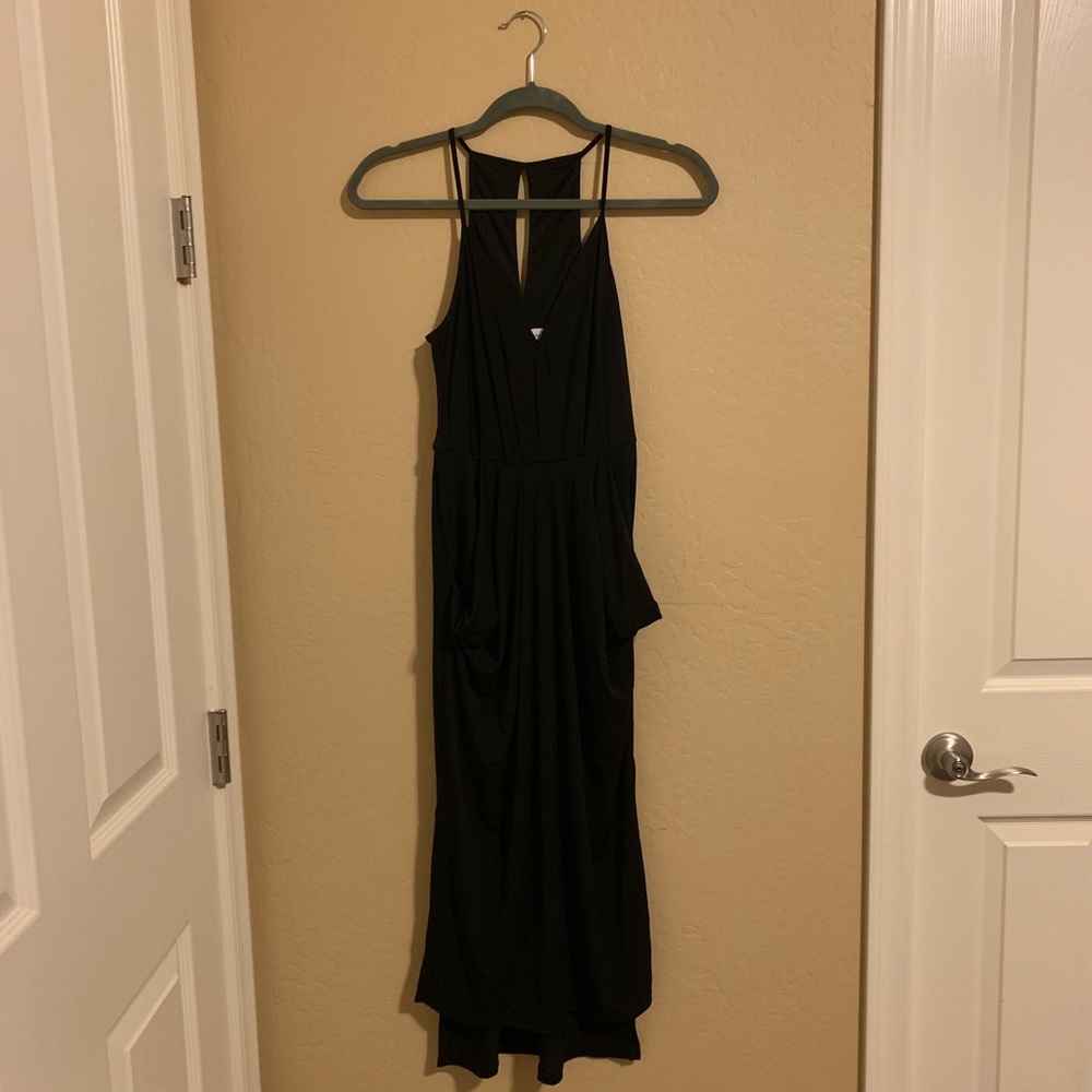 BCBGeneration Black Faux Wrap Mini Dress